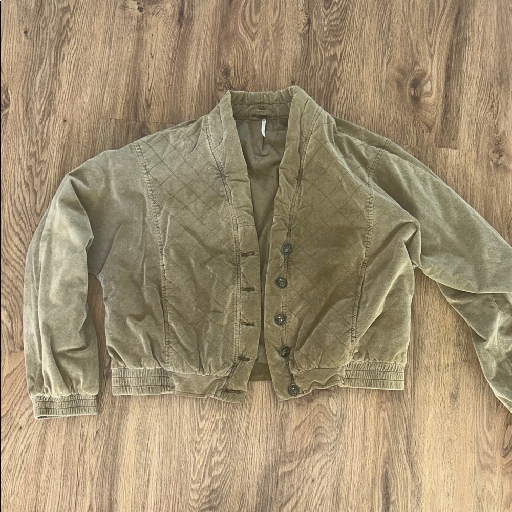 Free People Quilted Bomber Jacket